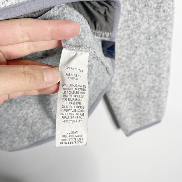 LL Bean Womens Small Pewter Gray Sweater Fleece Pullover Snap Regular Pockets - Picture 9 of 11